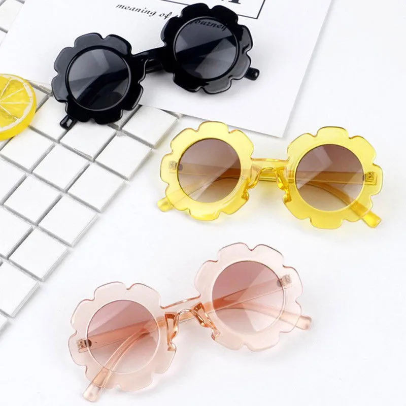 Новые Винтажные Солнцезащитные очки для маленьких мальчиков и девочек, футляр для вождения, очки с защитой от ультрафиолета, уличные праздничные солнцезащитные очки в форме цветка