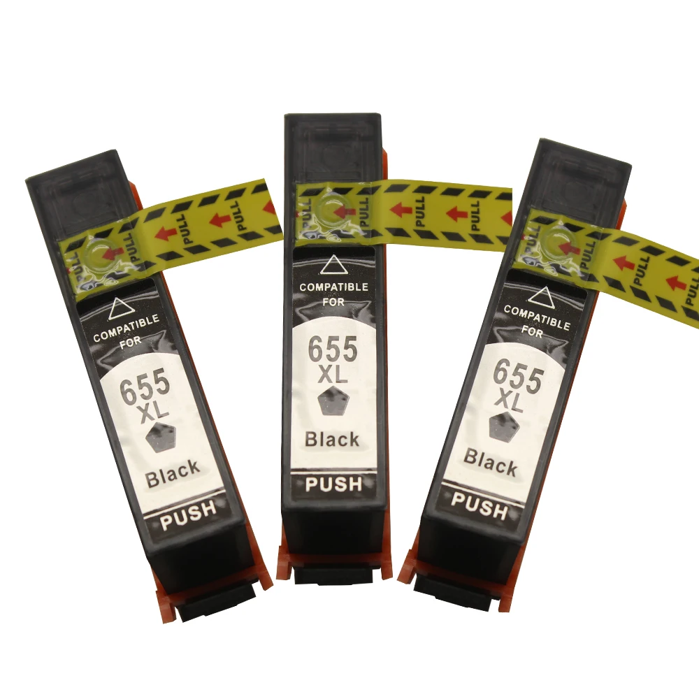 3x Черный 655XL Chipped Замена чернильных картриджей для Deskjet Ink Advantage 3525 4615 4625 5525 6525