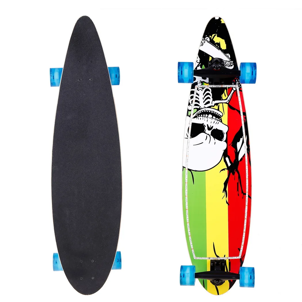 

40 inch Skateboard Wood Print Scooter LED Flashing Skateboard Kids Adult Longboards Matte board Skate board with LED flashing