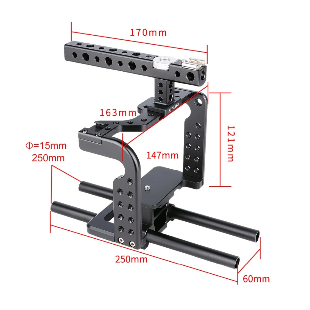 YELANGU 3 в 1 легкий авиационный алюминиевый сплав CNC камера клетка установка комплект+ Матовая коробка+ непрерывный фокус для Panasonic Lumix GH5 GH4
