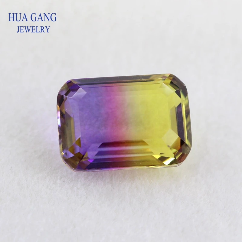 보석 제작용 팔각형 수박 토르말린 스톤, 합성 유리 루즈 비즈, 크기 4x6mm-13x18mm