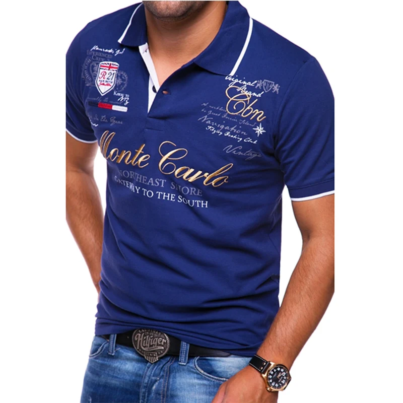 ZOGAA, рубашки поло, Мужская модная индивидуальная рубашка с коротким рукавом, мужские повседневные рубашки поло с принтом, брендовые качественные футболки