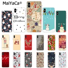 MaiYaCa уникальный чехол для телефона счастливый год Счастливого Рождества печать рисунок для iPhone 8 7 6 6S Plus X 5 5S SE 44S XS XR XS