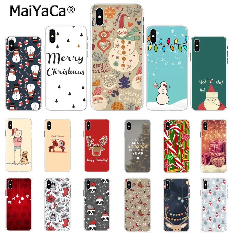 

MaiYaCa Unique phone case happy New Year merry Christmas Printing Drawing for iPhone 8 7 6 6S Plus X 5 5S SE 44S XS XR XS