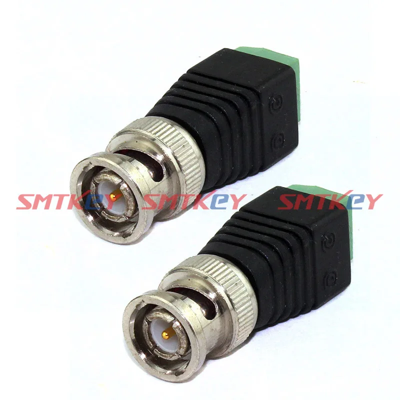 SMTKEY CCTV аксессуары 2 шт. CAT5 к BNC коаксиальный Видео Balun DC Коннектор | Безопасность и