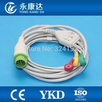 

2pcs/pack Bruker SM784 SM785 ECG cable 3leads IEC SNAP 12pin
