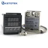 Ketotek Dual Digital PID Temperature Controller Thermostat REX-C100 thermocouple K SSR 40A SSR-40DA 110V 220V Programmable ► Photo 1/6