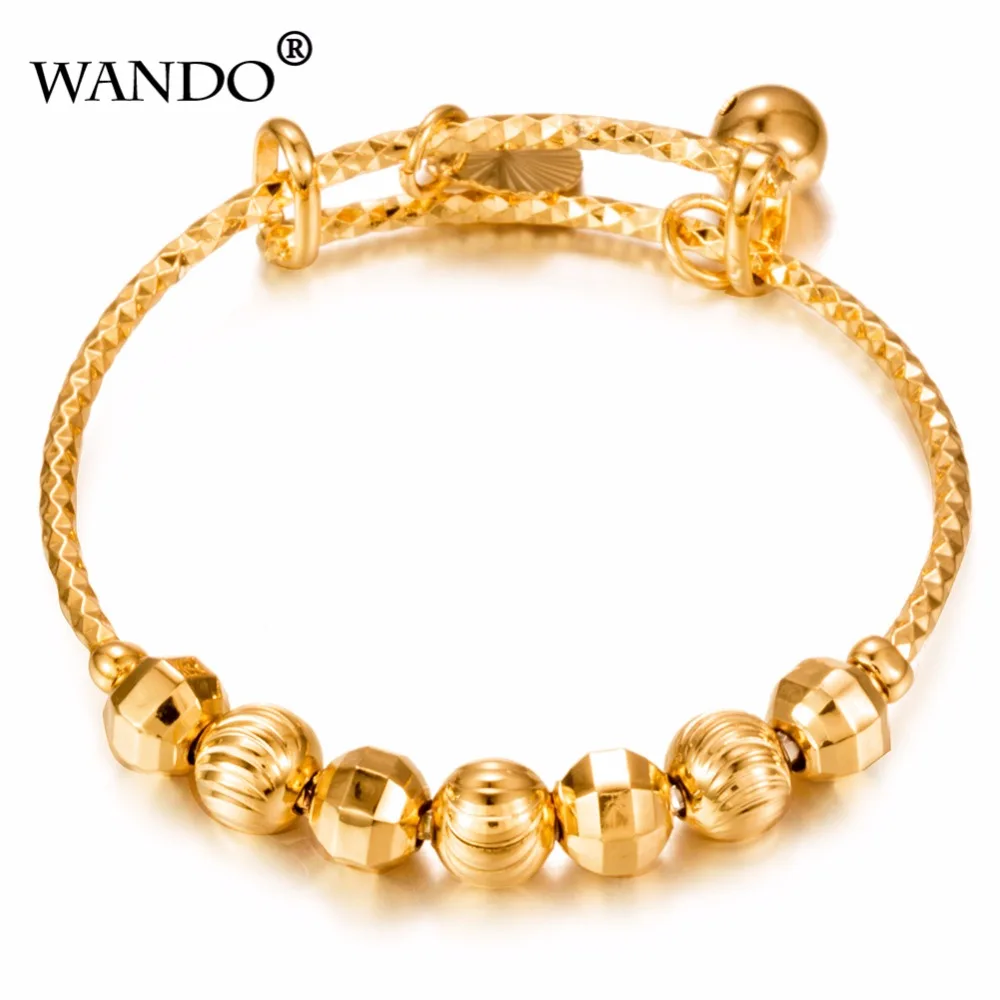 2pcs Dubai Gold Color Bangles For Baby/Kids Ethiopian Jewelry