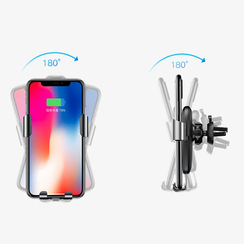 зарядное устройство Автомобильное крепление Qi Беспроводной Зарядное для iPhone XS Max