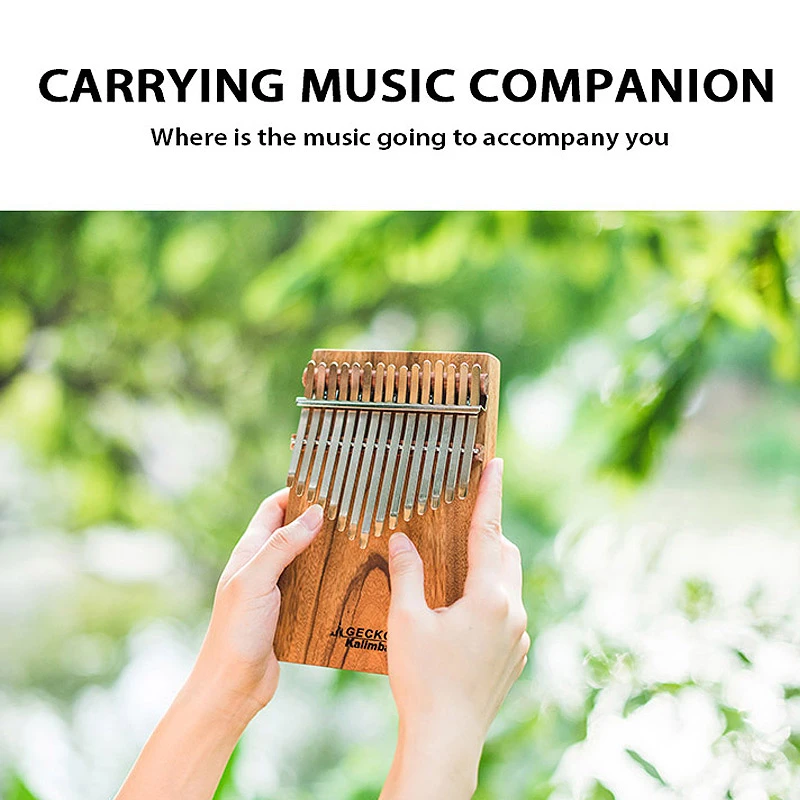 

MUKU Kalimba 17 Keys Thumb Piano builts-in EVA high-performance protective box, tuning hammer and study instruction