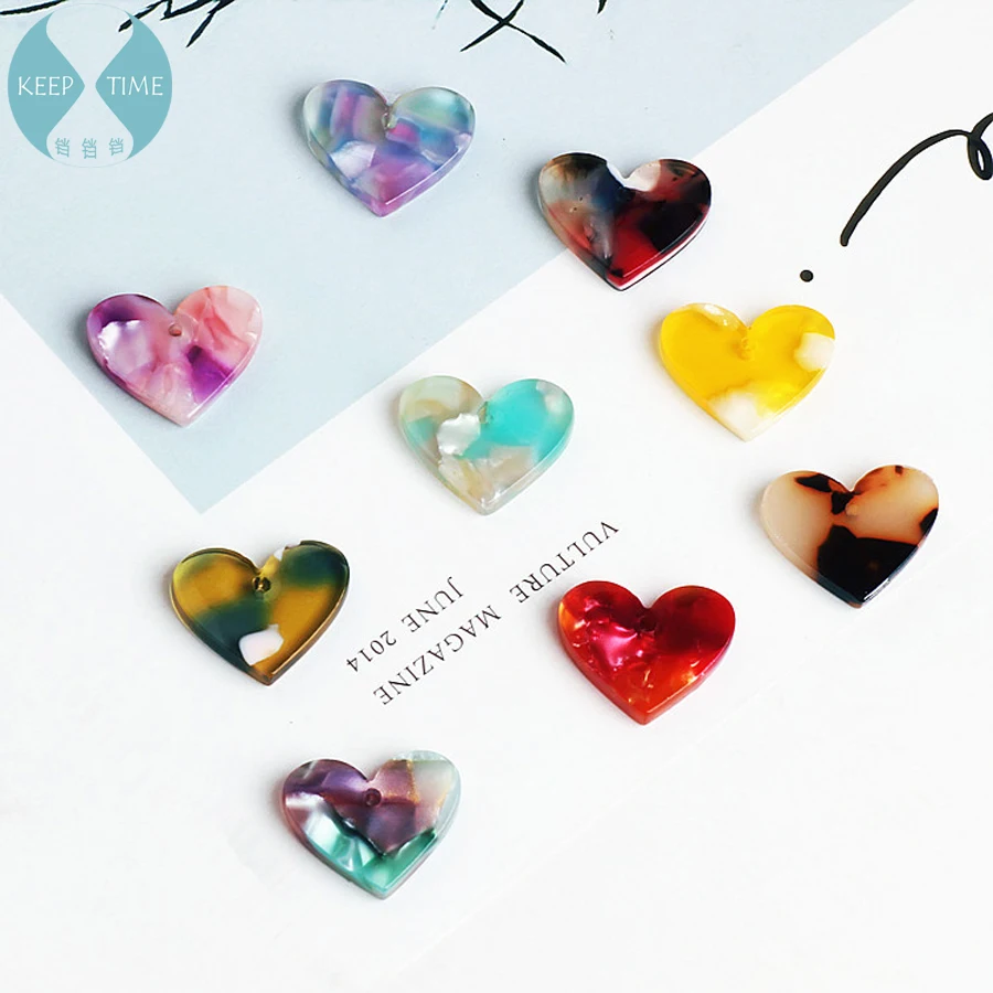 

Ritoule DIY accessories Japan Harajuku wind earrings earrings bracelet material acetate love art pendant Pendant