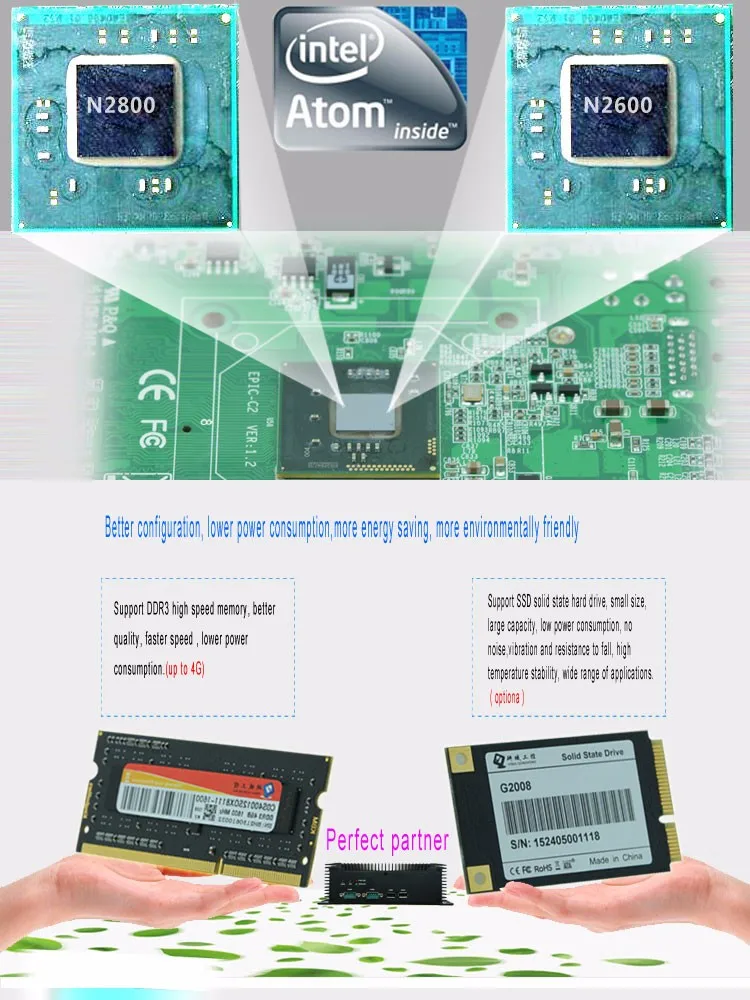 Промышленный компьютер встраиваемый с Процессор N2600 1.6 ГГц 6 com/4 USB/2 LAN 3.5 дюйма безвентиляторный мини-ПК Оперативная память 4 г SSD 64 г