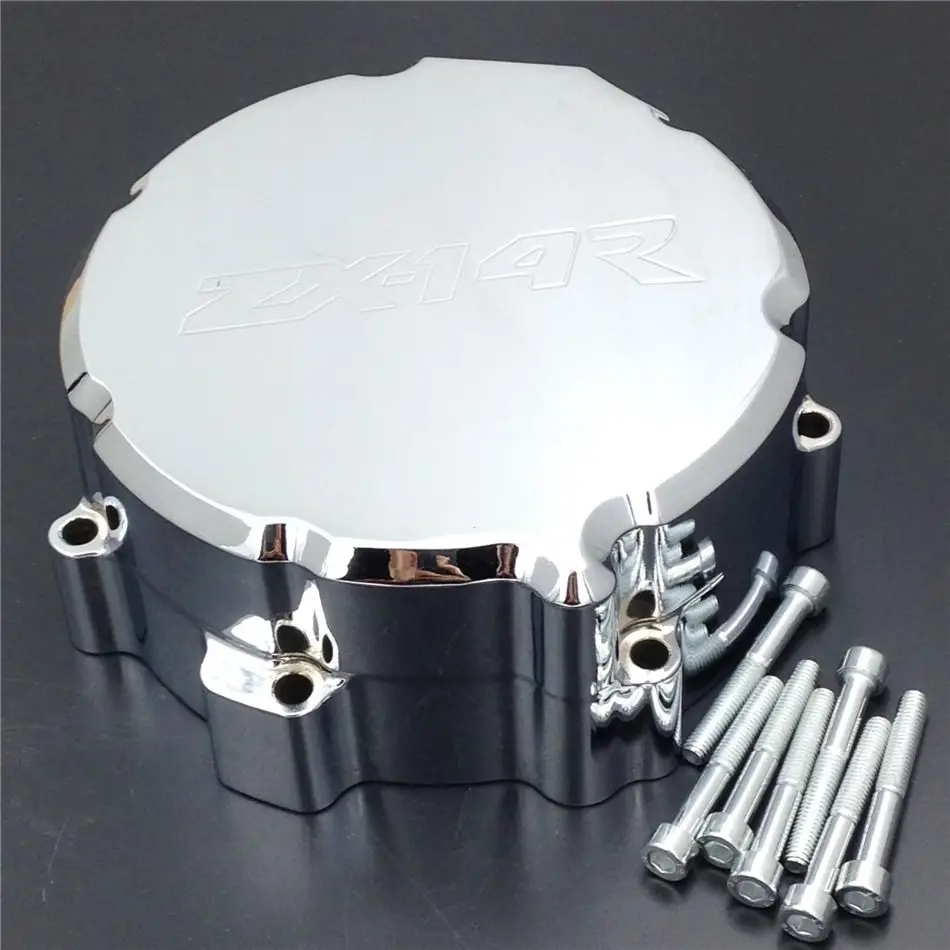 

Free shipping motorcycle parts Engine Stator cover see through for Kawasaki ZX ZX14R ZZR1400 2006-2013 CHROME left