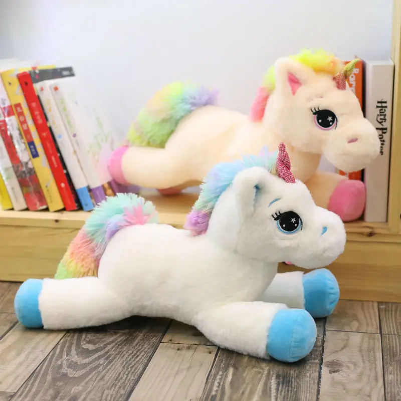 40/60 cm Plush Cartoon Unicorn Plush Pillow  Stuffed Short Plush Toy Doll For Children  Holiday Gift 