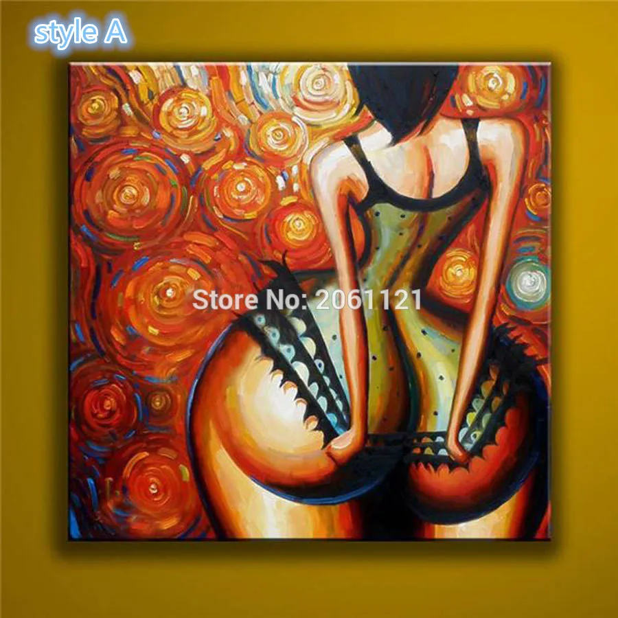 

Hand Painted Large abstract Canvas Art Nude Girl Big ass hot sexy Naked Women Wall Decoration Oil Painting On Canvas Kardashian