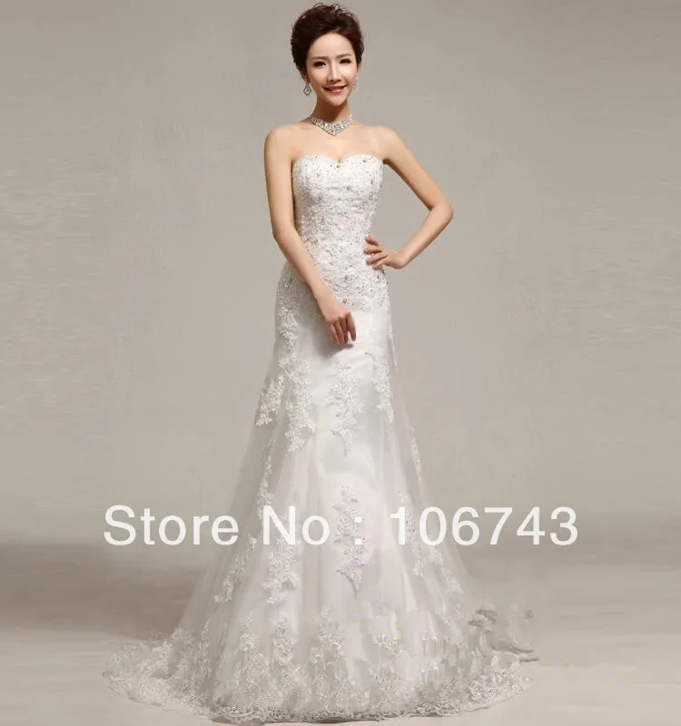 

maxi dress free shipping 2016 brides maid dresses organca maxi dresses long Embellished Nice Lace Strapless Style Wedding Dress