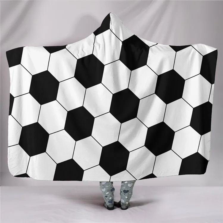 

2019 new European and American football pattern pullover thickened cape children's version adult baseball cape blanket