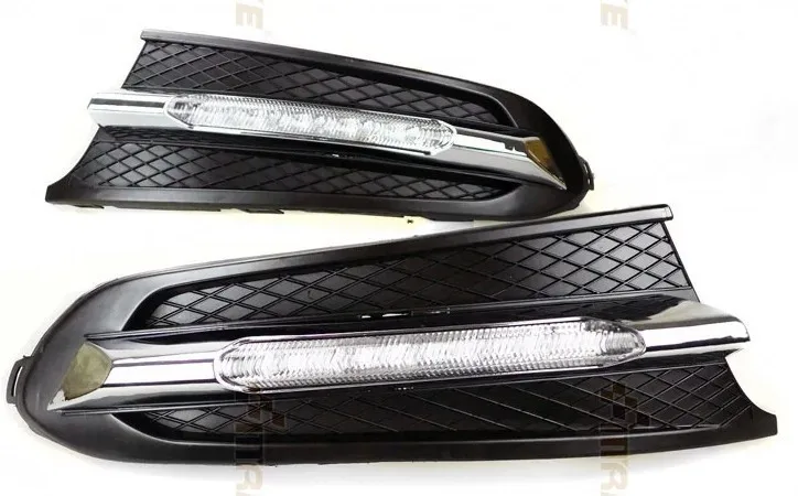 

Free shipping VW Polo sedan Vento LED DRL Daytime Running Light with dimmer function 8 chips novel wave surface super bright