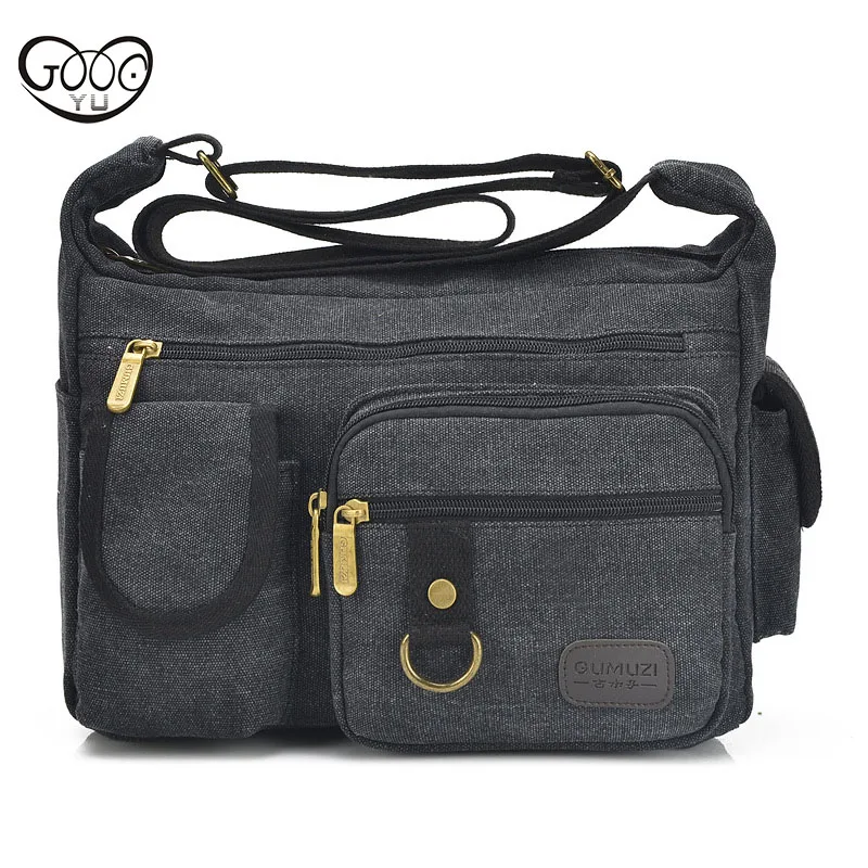

Men and women retro style multi-color casual shoulder bag fine canvas diagonal package hardware accessories zipper handbag