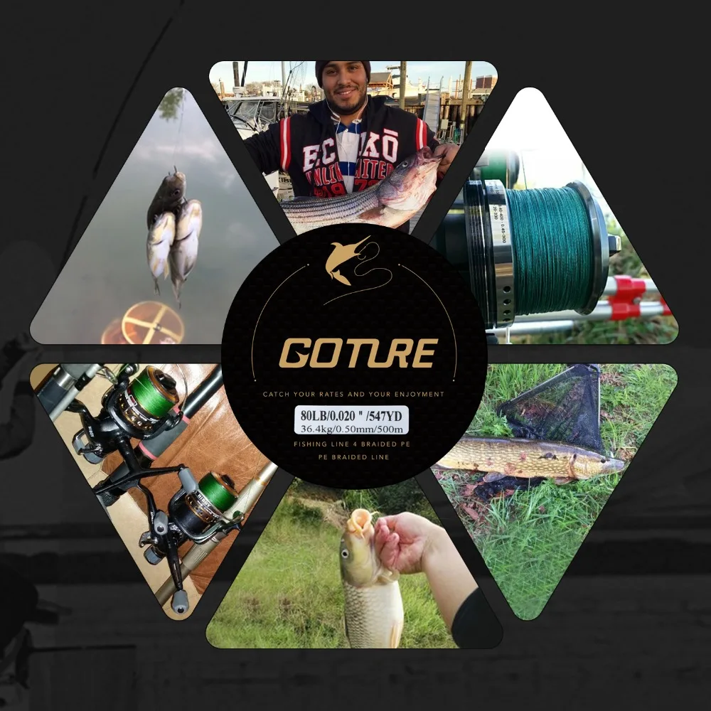 Goture 300 M/328yrd خيط صنارة الصيد مضفر خط 8LB-80LB 0.07-0.5 مللي متر قوي PE المتعددة الشعيرات خيط صنارة الصيد الكارب الصيد الحبل حبل