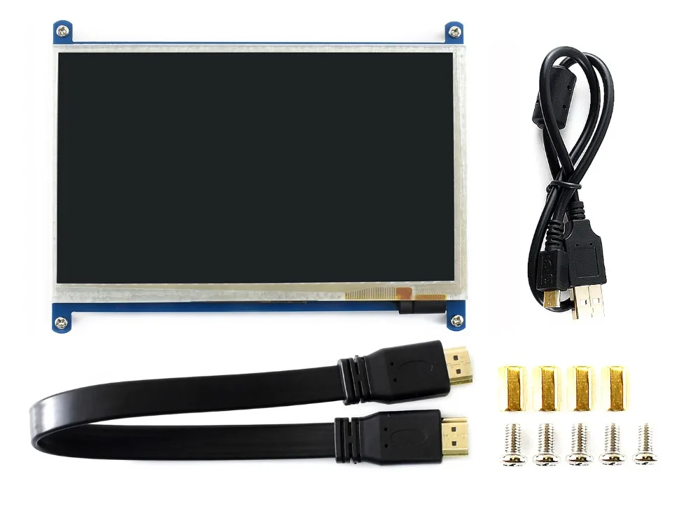 7 дюймовый емкостный сенсорный ЖК экран Waveshare 800*480 типа B для Raspberry Pi BB черный