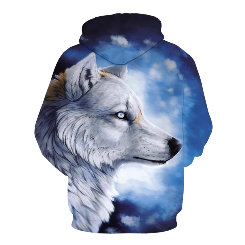 Fashion Men Wolf Animal 3D Printed Hooded Hoodies Men / Women's Shinning Wolf Design Sweatshirts 3D Harajuku Hoody