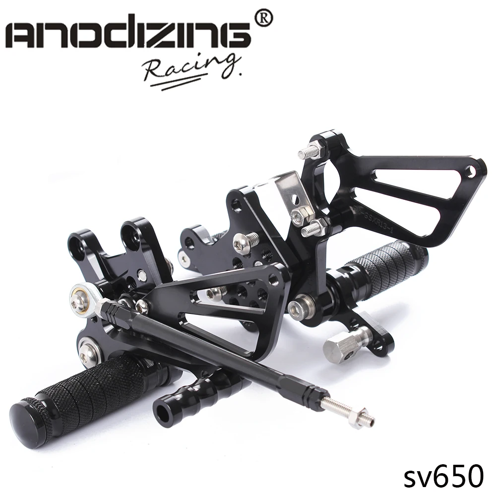 

CNC Aluminum Motorcycle Adjustable RearSet Foot Peg footrest For For Suzuki SV650 SV650S SV1000 SV1000S SV 650 1000 1998-2014