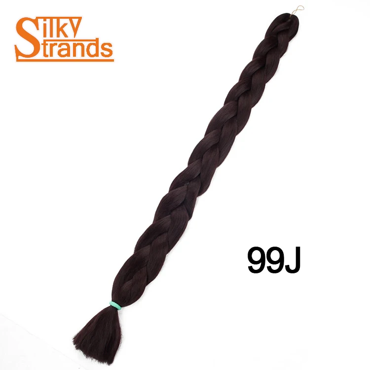 Шелковистые пряди 82 дюйма 165 гр., вязанные крючком плетение волос, огромные косички, на крючках, Синтетические пряди для наращивания волос 1 упак./лот - Цвет: # 99J