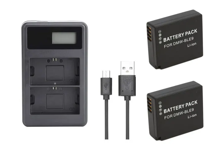 2X DMW BLG10 BP DC15 BPDC15 Батарея + ЖК дисплей Dual USB Зарядное устройство для Panasonic Lumix GF6 GX7 GX80