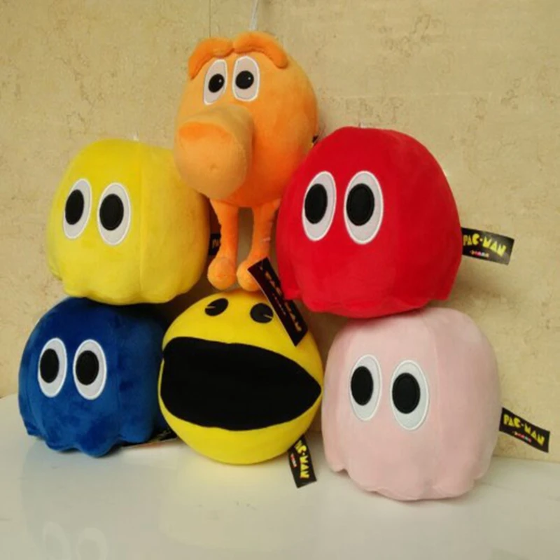

16cm Cute Pacman plush toy Pixels Movie dolls Stuffed Animals smiling face Plush Q bert pac-man Toys for Children Gift