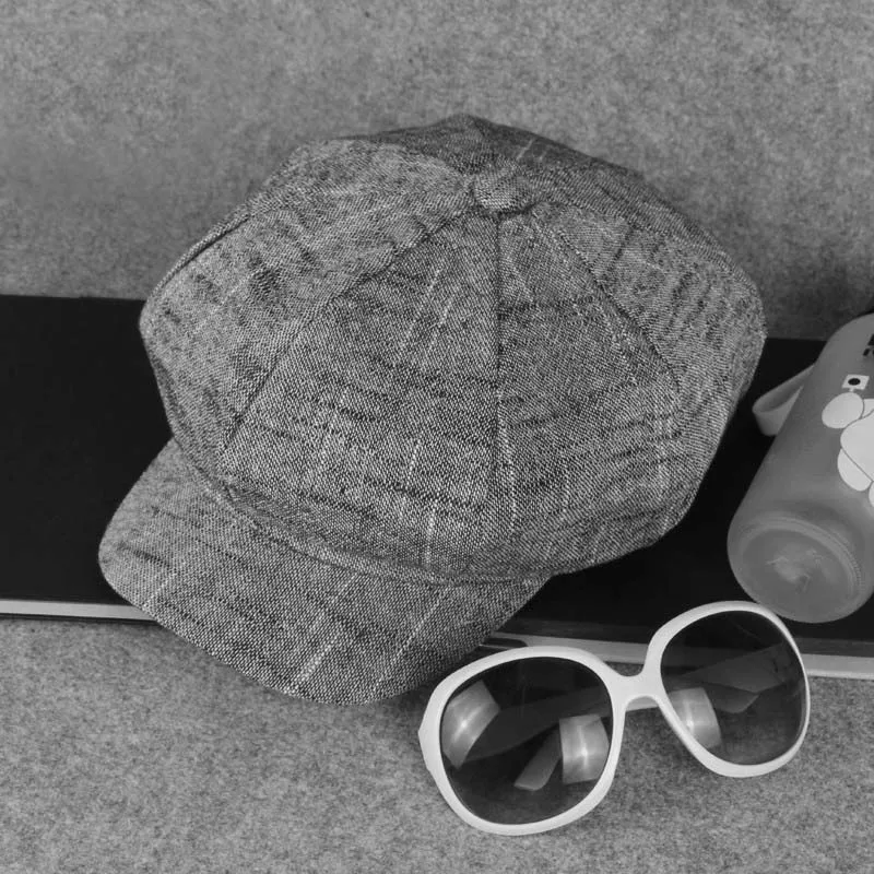 

Womens fashion octagonal hat newsboy cotton and linen mixing beret autumn and winter hats for women popular design casual cap