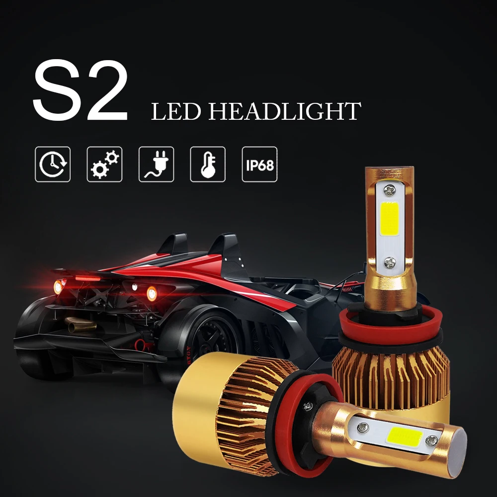 

1pcs H4 LED H7 H1 H11 9005 9006 12V 72W 8000LM IP68 Car Headlight Bulbs Front Fog Lamp