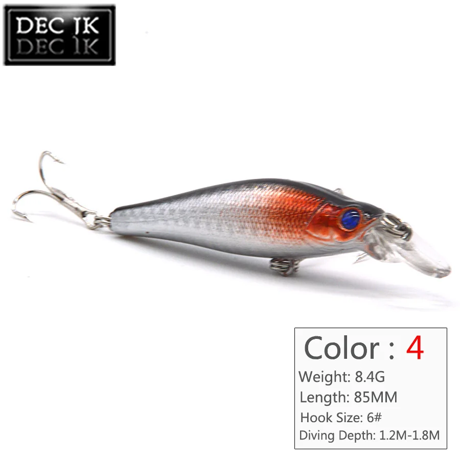6PCS Floating Crankbaits Minnow Peche Sea Fishing Bait Lot Swimbait Laser Hard Artificial Lures For Fish Topwater Trolls Jerkbait (4)