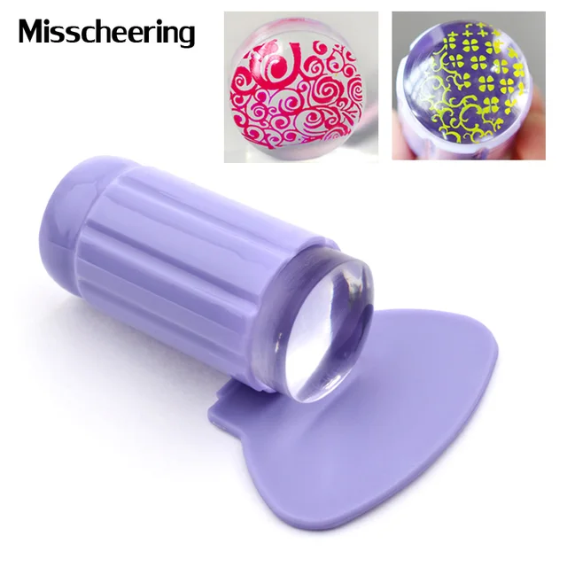 New 2.8cm Clear Jelly Silicone Nail Stamper Scraper Set Nail Art Stamp