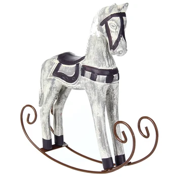 

SZS Modern Europe Style Trojan Horse Statue Wedding Decor Wood Horse Retro Home Decoration Accessories Rocking Horse Ornament