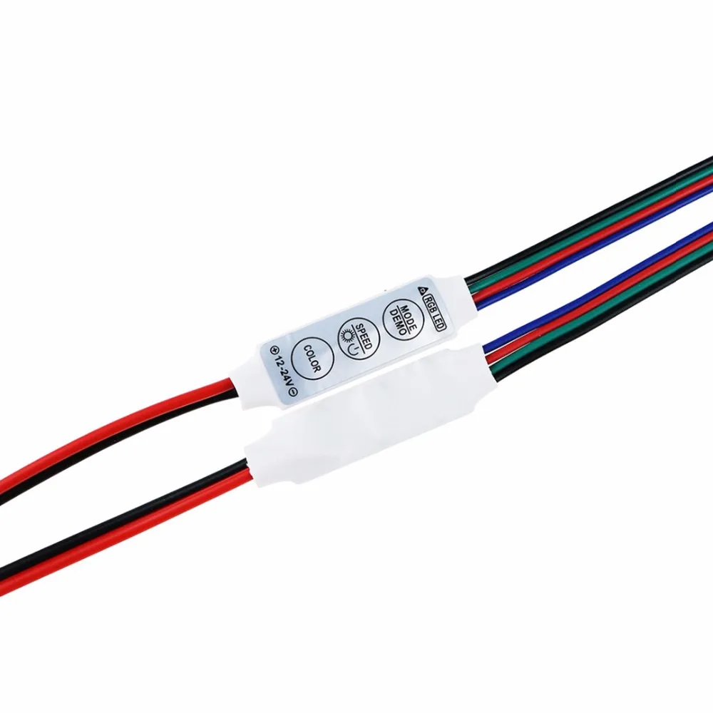 10 шт. светодиодный rgb контроллер мини диммер + 3Key переключатель 12 В-24 В 6a для 5050 3528 RGB светодиодные ленты света автомобильных светодиодный