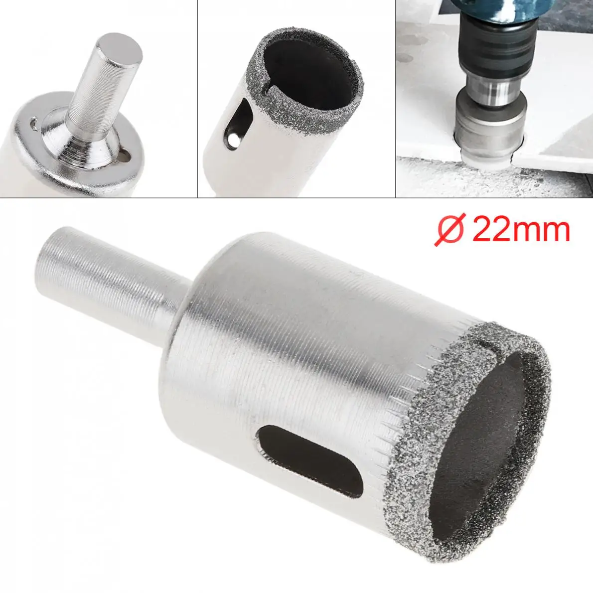 1pc 22mm Diamond Coated Core Hole Saw Drill Bit Set Tools Glass Drill Hole Opener for Tiles Glass Ceramic