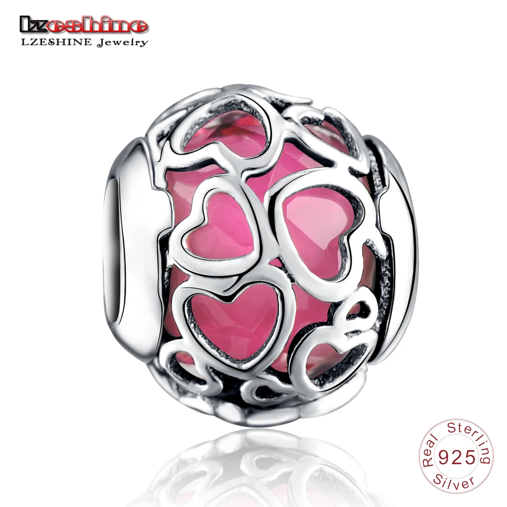 LZESHINE US Warehouse Dropshipping S925 Silver Charms Radiant Heart