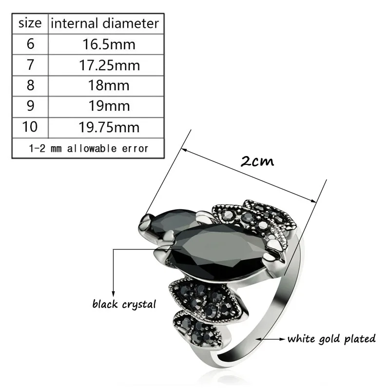 SINLEERY дизайн, винтажное женское кольцо с черным кристаллом, серебряного цвета, крошечные обручальные кольца с кубическим цирконием, модное ювелирное изделие JZ163 SSC
