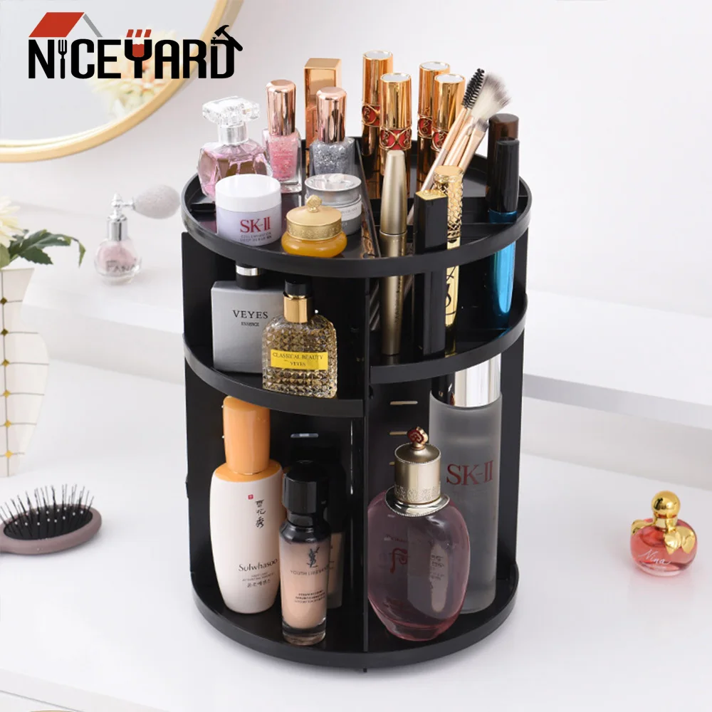 

NICEYARD Desktop storage DIY Cosmetic Storage Box 360-Degree Rotating Makeup Organizer Multifunctional Large Capacity Removable