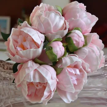 

Real / Natural Touch PU Peony Buds bouquet wedding bride Holding flower bridal hand hold flowers home decorative ornament