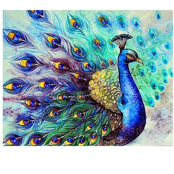 

Diamond Mosaic Diy 3D Diamond Embroidery Peacock Opens The Screen Diamond Painting Cross Stitch Floral Rhinestone Decoration Kit