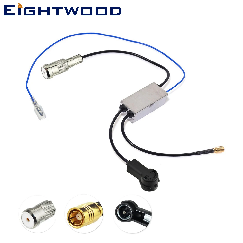 Eightwood Car DAB/DAB + FM/AM радиоантенный разветвитель ISO Female к Male и SMB антенный преобразователь/сплиттер/усилитель|radio