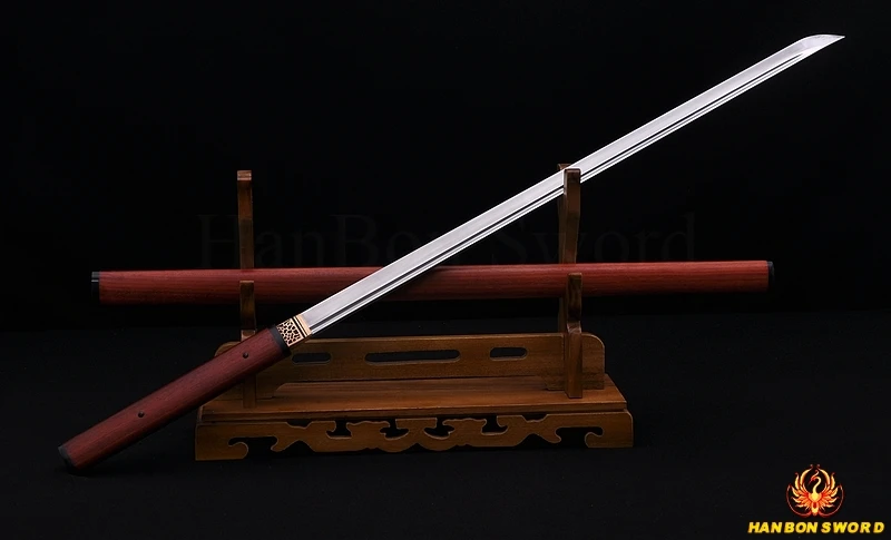 Японский самурайский меч катана ниндзя дамасская сталь Zatoichi красная деревянная