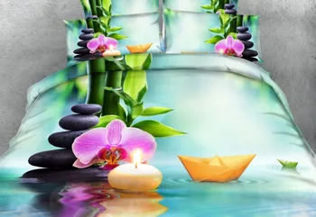 

Floral Bedding set 3D Flowers Bamboo sheets bed in a bag sheet duvet cover linen Cal California King queen size twin bedset 4PCS