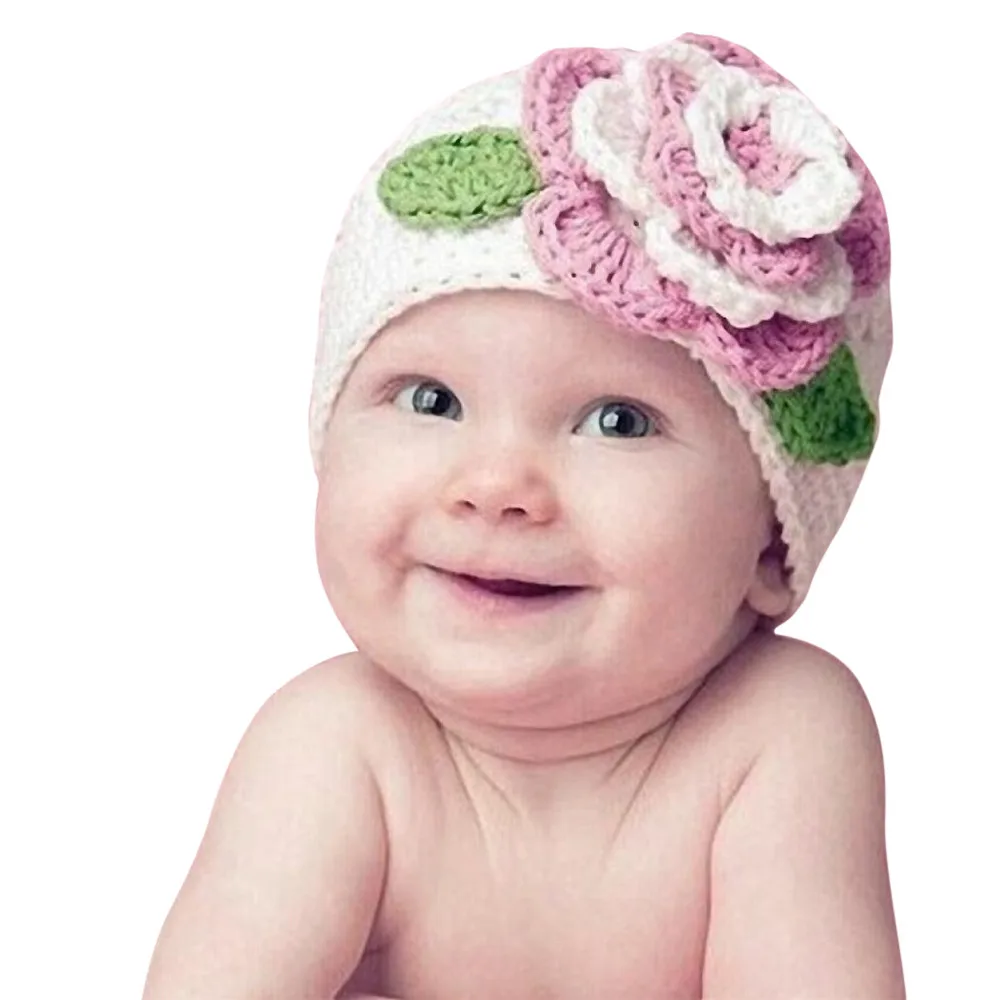 Шапка-тюрбан; вязаная шапка с цветочным узором для малышей; зимние шапки для маленьких девочек и мальчиков; вечерние вязаные шапки для новорожденных; реквизит для фотосессии; 19Jul
