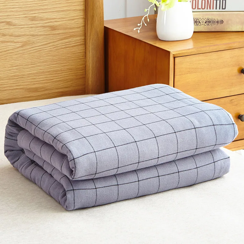 

100% Cotton One-sided Terry Towel Summer Blanket 150*200cm 200*230cm Modern Simple Plaid Design