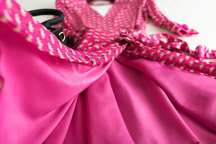 Летнее женское платье с v-образным вырезом и укороченным рукавом, розовые шифоновые платья с запахом, Robe Femme Ete