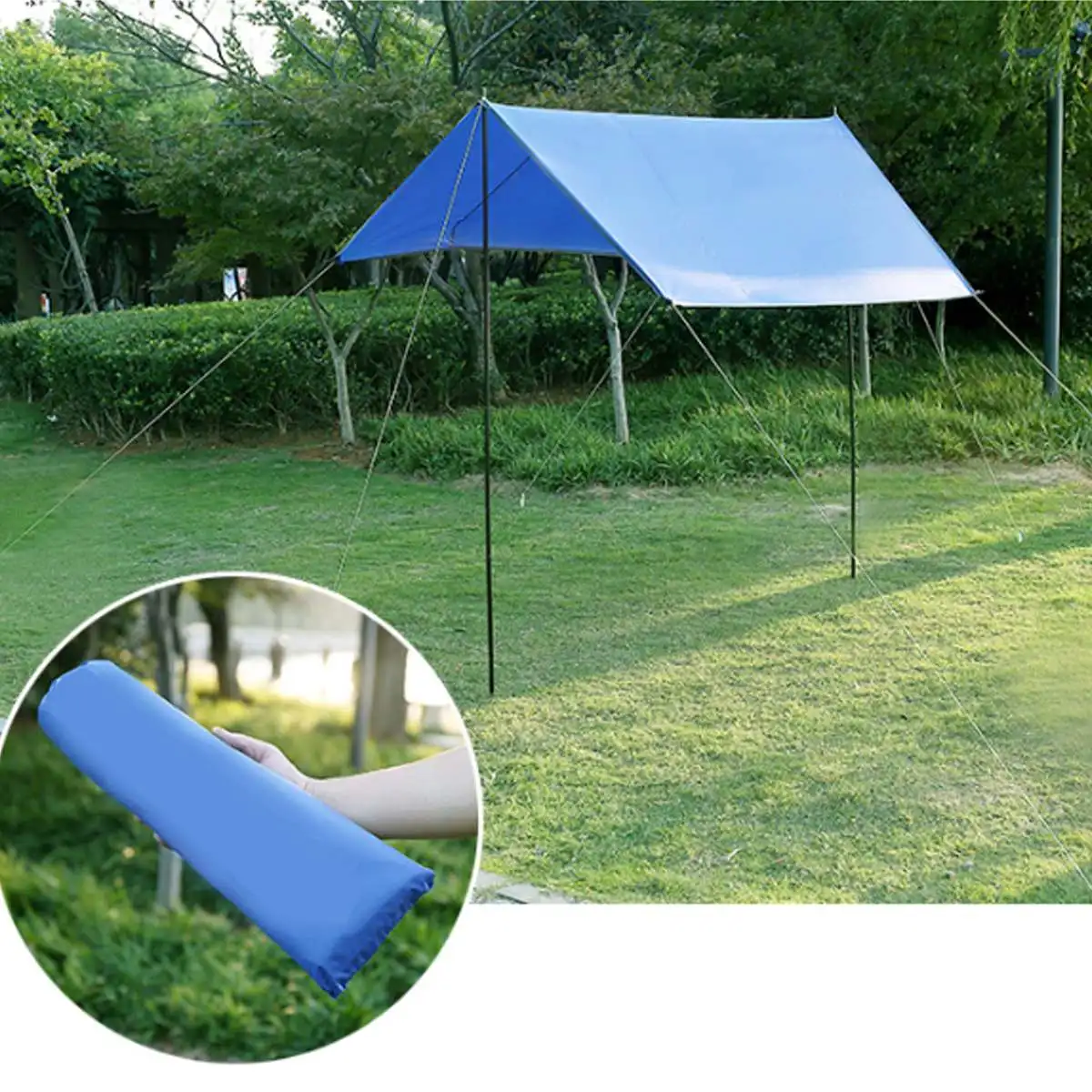 Waterproof Rectangle Awning Sun shading net Sun Shade Sail Outdoor Sun Shelter Picnic Camping Mat Pad Beach Tent Tarp