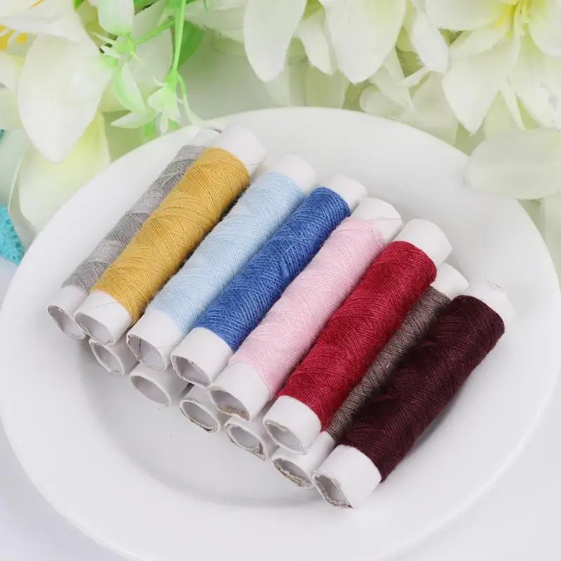 12 катушек смешанный цвет полиэстер швейная нить ручная вышивка швейная машина вышивка нитками DIY Швейные аксессуары